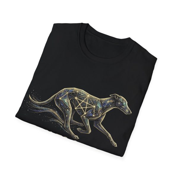 Born to Outrun Greyhound T-Shirt — Geometric Galaxy Dog