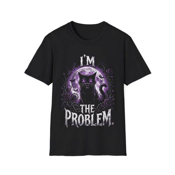 2148926374593562245_2048.jpeg I'm The Problem Black Cat T-Shirt — Gothic Purple Cat Graphic Tee