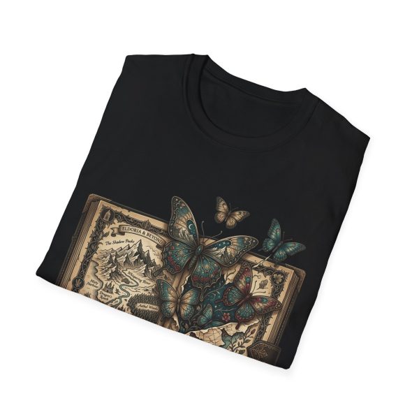 Butterfly Grimoire T‑Shirt — Vintage Book & Blue Butterflies
