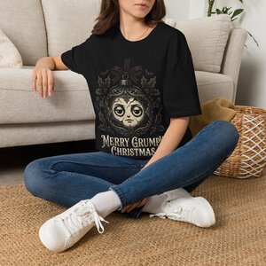 2768512597894191245_2048.jpeg Merry Grumpy Christmas T-Shirt — Vintage Gothic Holiday Tee