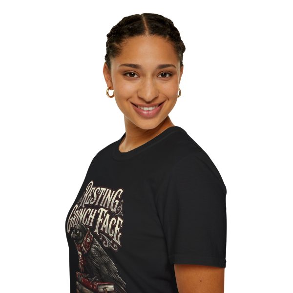 2835471426539527168_2048.jpeg Resting Grinch Face T‑Shirt — Funny Gothic Holiday Cat Tee