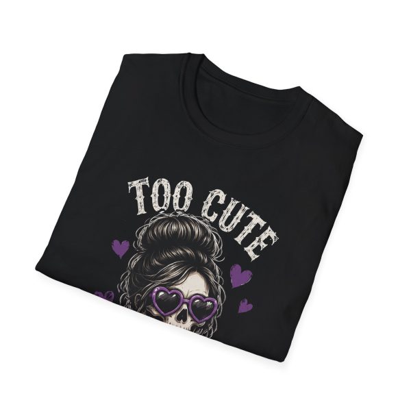 3026672382811448866_2048.jpeg Too Cute To Care Graphic T-Shirt — Skull Girl Heart Sunglasses Tee
