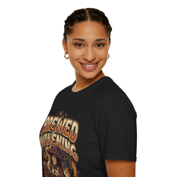 Brewed Awakening T-Shirt — Witchy Coffee Lover Graphic Tee