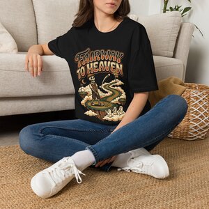 3472523554085970736_2048.jpeg Fairway to Heaven Golf T-Shirt — Vintage Skeleton Golfer Graphic