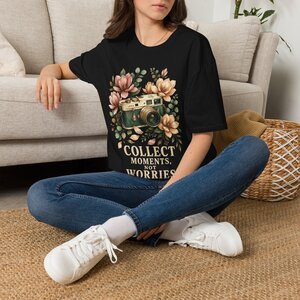 3513280095799398682_2048.jpeg Vintage Camera T-Shirt – “Collect Moments, Not Worries”