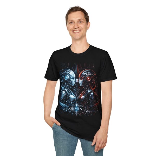 Gemini Robot Twins T-Shirt — Futuristic Zodiac Astrology Tee