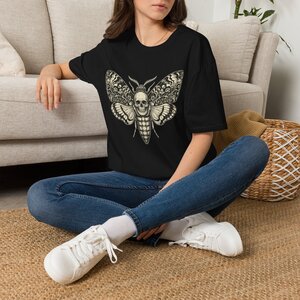 3893908441074284144_2048.jpeg Skull Moth Graphic T-Shirt — Gothic Butterfly Tee