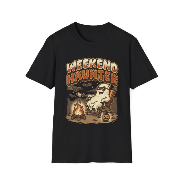 Weekend Holloween T‑Shirt — Halloween Ghost Campfire Tee