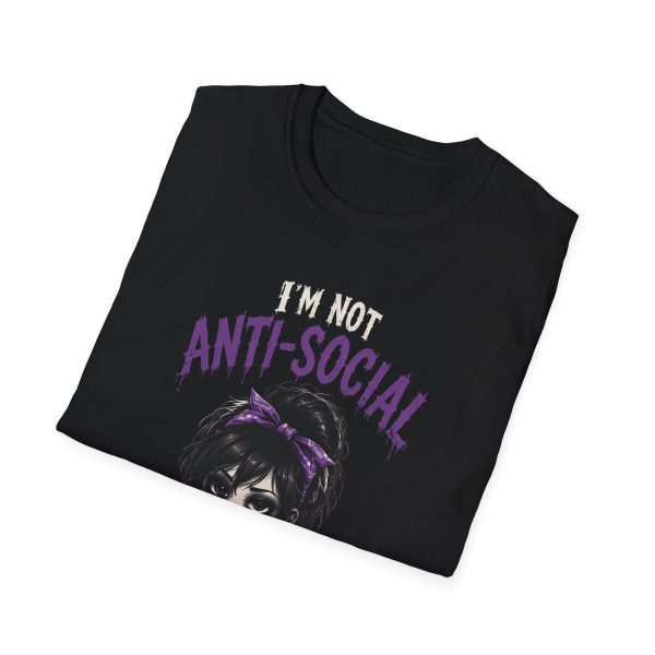 T-Shirt — "I'm Not Anti-Social, I Just Like Zombies" Gothic Graphic Tee
