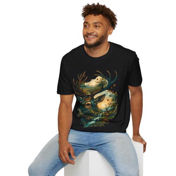 4447753304419446056_2048.jpeg Deer Moonscape T-Shirt — Forest Antler Nightscape Graphic Tee
