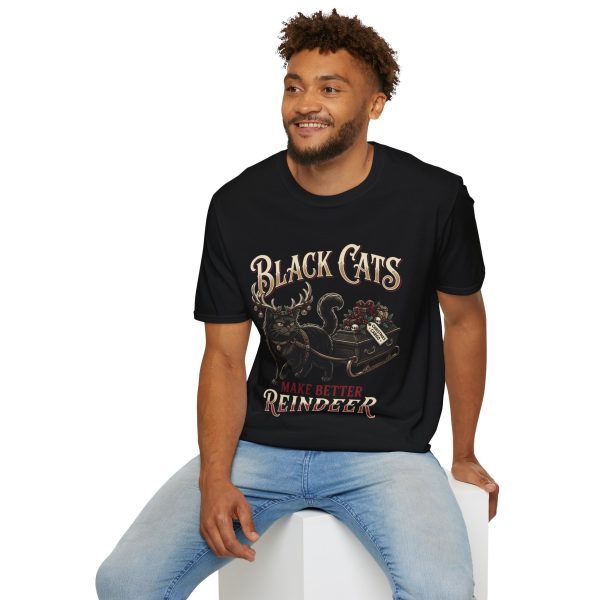 Black Cats Make Better Reindeer T-Shirt — Holiday Halloween Tee