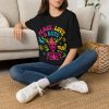 Peace, Love & Bats T-Shirt — Colorful Neon Skull & Antler Xmas Tee