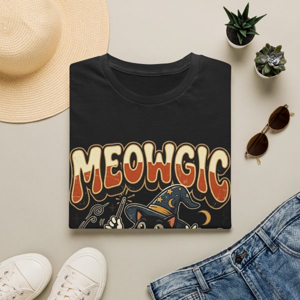 Meowgic Cat Wizard T-Shirt — Retro Halloween Magical Cat Tee
