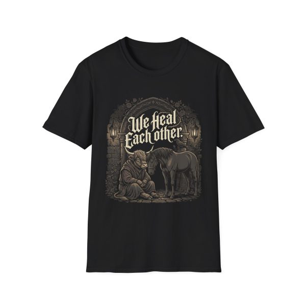 We Heal Each Other T-Shirt — Compassionate Vintage Gothic Tee