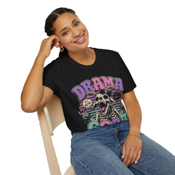 Drama Goat T‑Shirt — Retro Skull Graphic Tee ("Drama: It's Not Me, It's You")