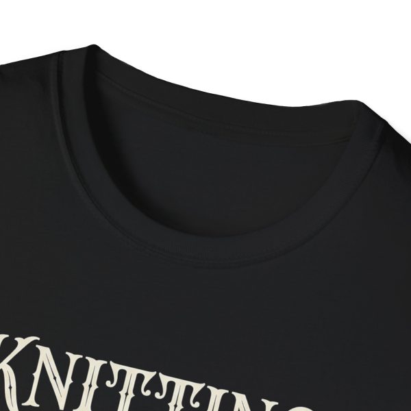 Knitting Skeleton T-Shirt — "Knitting Because Murder Is Wrong"