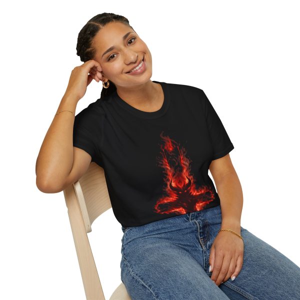 Flaming Inverted Cross T-Shirt – Gothic Fire Graphic Tee