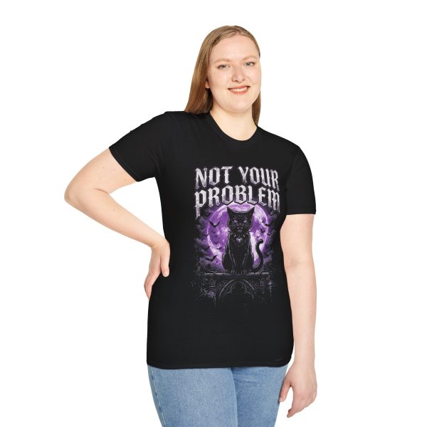 Not Your Problem T-Shirt — Gothic Black Cat Moon Graphic Tee