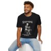 Knitting Skeleton T-Shirt — "Knitting Because Murder Is Wrong"