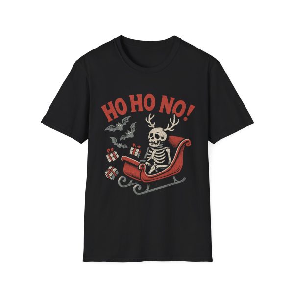 Ho Ho No! Skeleton Sleigh Christmas T-Shirt