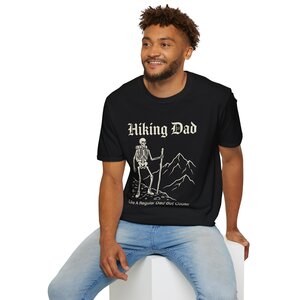 7387310124708262322_2048.jpeg Hiking Dad T‑Shirt — Skeleton Mountain (‘Like a Regular Dad but Cooler’)