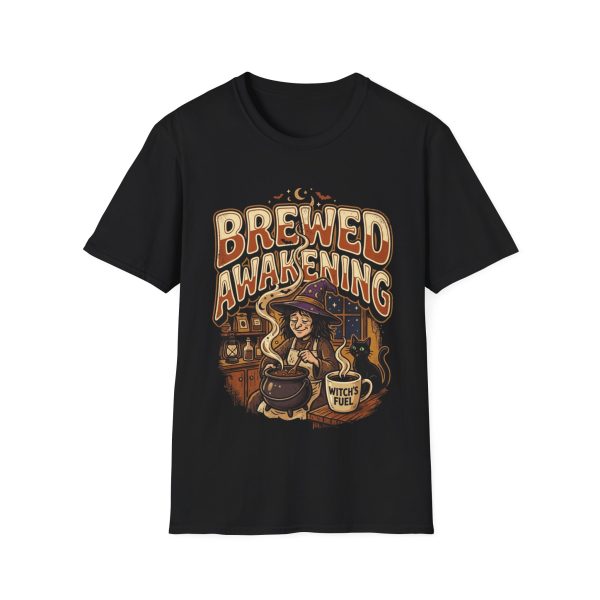Brewed Awakening T-Shirt — Witchy Coffee Lover Graphic Tee