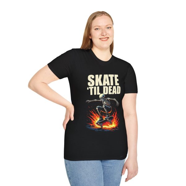 7707114266785263511_2048.jpeg Skate 'Til Dead T-Shirt — Vintage Skeleton Skateboard Graphic