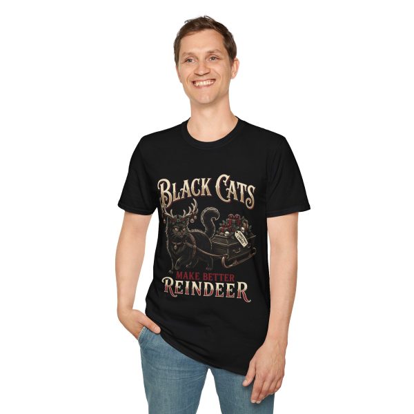 Black Cats Make Better Reindeer T-Shirt — Holiday Halloween Tee