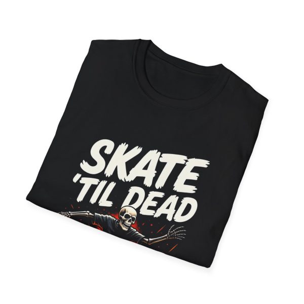 Skate 'Til Dead T-Shirt — Skull On Fire Skateboard Tee