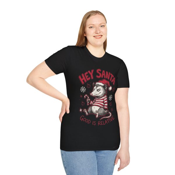 8588105058162653007_2048.jpeg Hey Santa Badger Christmas T‑Shirt — Naughty But Cute Holiday Tee