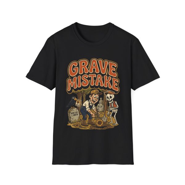 Grave Mistake T-Shirt — Retro Halloween Skull & Undertaker