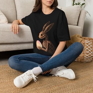 Skeleton Bunny T-Shirt — Gothic Easter Rabbit Graphic Tee