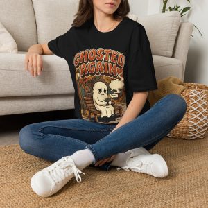 8956843764383289266_2048.jpeg Ghosted Again T‑Shirt — Retro Cute Coffee Ghost Graphic Tee