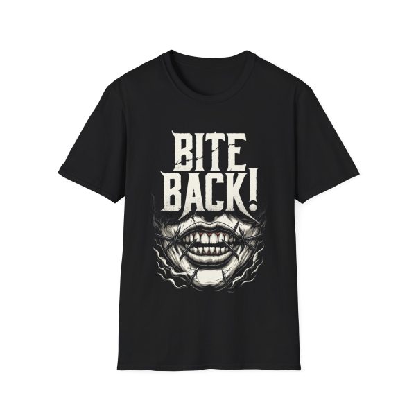 Bite Back! Graphic T-Shirt — Edgy Horror Fang Design