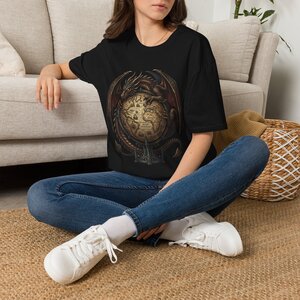 9619565482266150364_2048.jpeg Dragon Orb T-Shirt — Fantasy Dragon Globe Graphic Tee