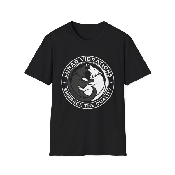 Lunar Vibrations T‑Shirt — Embrace the Duality Moon Wolf Graphic Tee