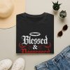 9787486665555066689_2048.jpeg Blessed & Possessed — Angel Halo and Red Devil Horns Christian T-Shirt