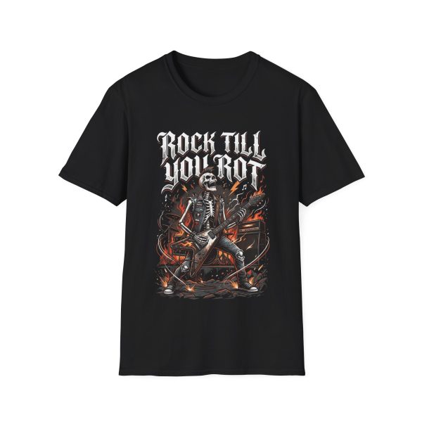 9813683805460822194_2048.jpeg Rock Till You Rot T-Shirt — Gothic Skeleton Metal Band