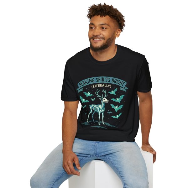 9842662999974195951_2048.jpeg Making Spirits Bright (Literally) T-Shirt — Cute Spooky Skeleton Deer