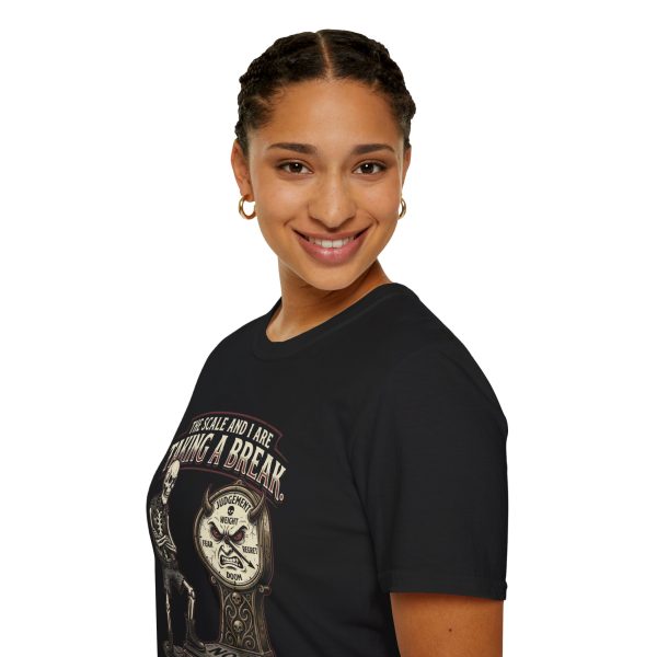 T‑Shirt — “The Scale and I Are Taking a Break” Skeleton Graphic Tee