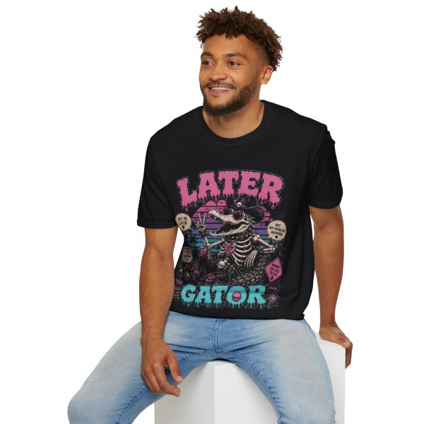 Later Gator Graphic T-Shirt — Retro Skeleton Alligator Beach Tee