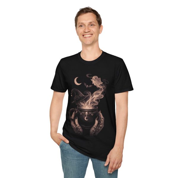 Witchy Cauldron Ghost T-Shirt — Mystic Smoke Halloween Tee