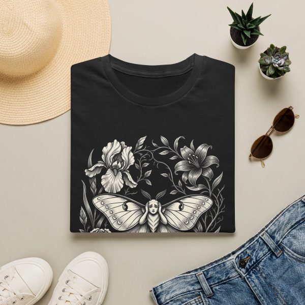 Moth & Moonflower T-Shirt — "I Feel Everything" Floral Gothic Tee