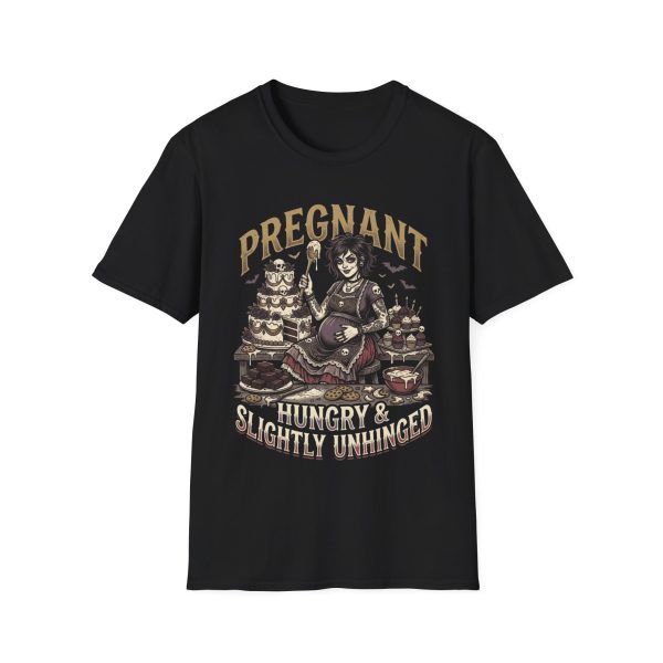 Pregnant T-Shirt — 'Pregnant, Hungry & Slightly Unhinged'