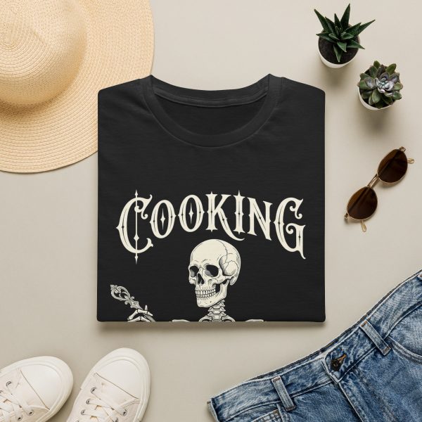 Cooking T-Shirt — Skeleton 'Because Murder Is Whey' Dark Humour Tee