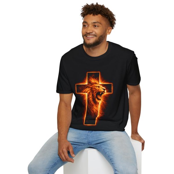13217959936470807132_2048.jpeg Fiery Lion Cross T-Shirt — Christian Lion of Judah Tee