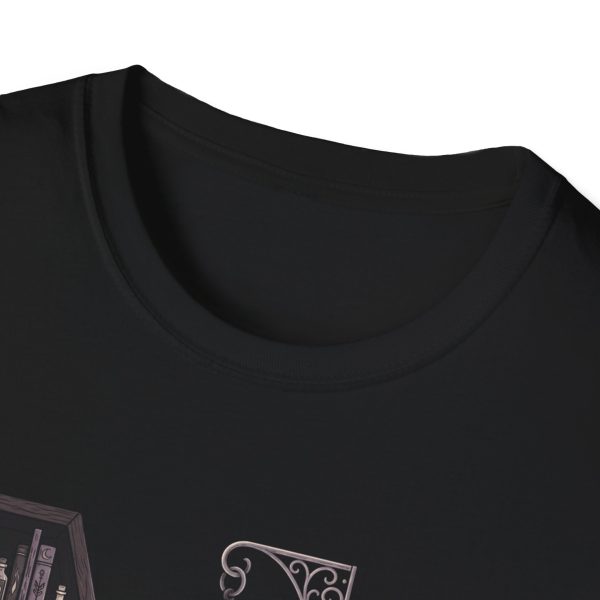 Gothic Bat Reading T-Shirt — Lantern, Books & Moonlight Spellbook