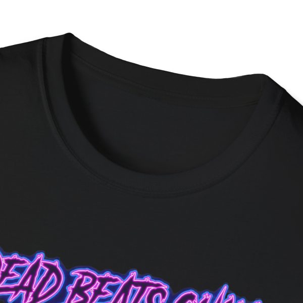 14110255874483315747_2048.jpeg Dead Beats Only T‑Shirt — Gothic Rave Haunted Nightclub DJ Skeleton Tee