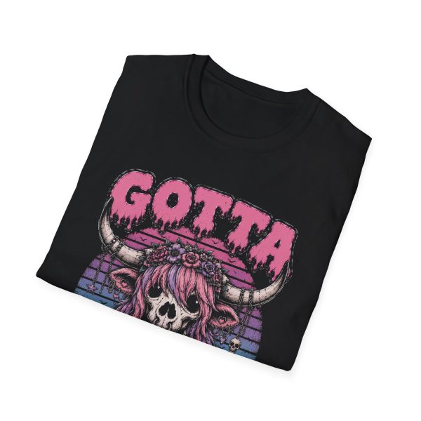 Gotta Cow Skull Tee — Pink Goth Cow Graphic T-Shirt