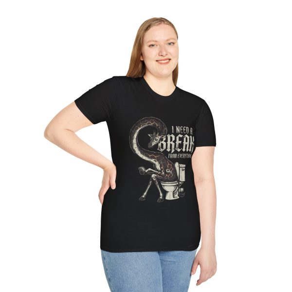 I Need a Break T-Shirt — Funny Toilet Giraffe Graphic Tee